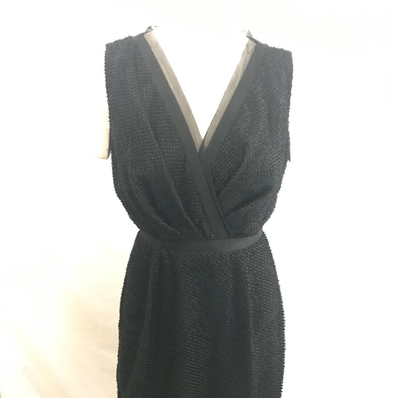 Max & Cleo Black Dress 8 EUC Sheer Tulle Ribbon Sleeveless - Picture 4 of 11